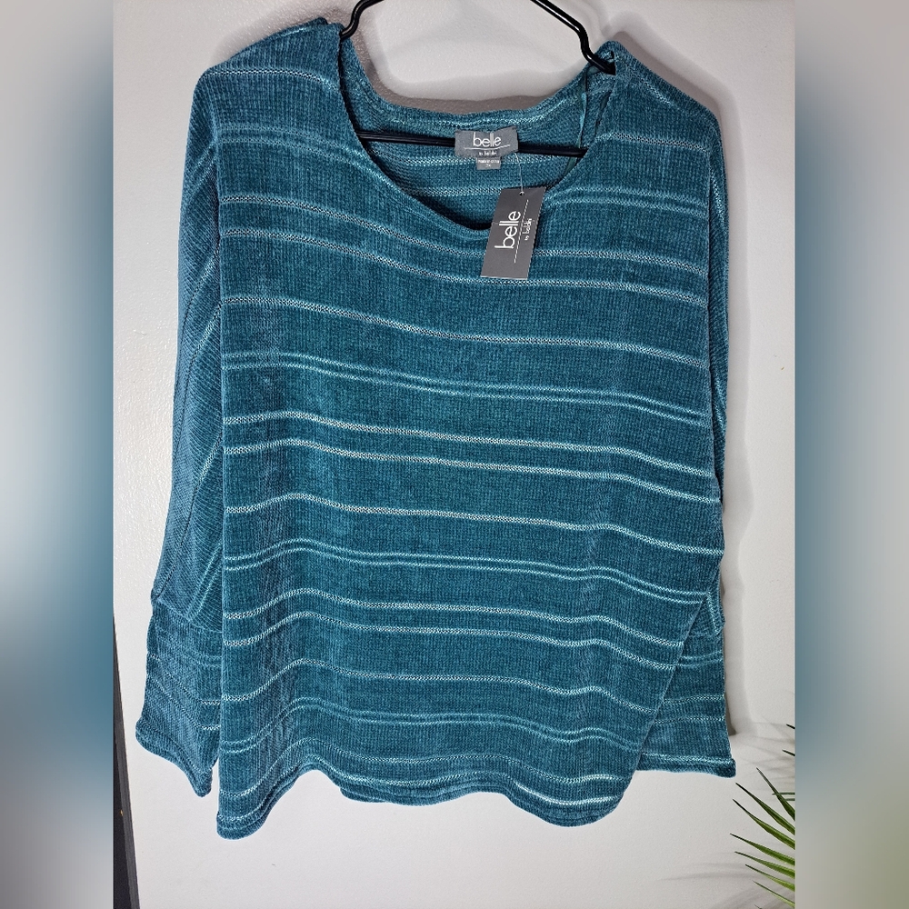 Belle By Belldini Soft Knit Plush Feel Pullover Dragonfly Tunic Top 3X NWT